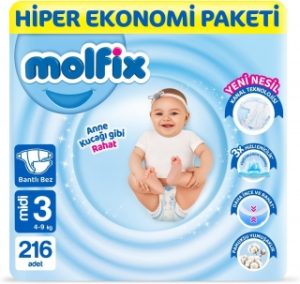 Molfix 3 Beden 216 Adet Bebek Bezi