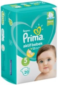 Prima Aktif Bebek 5 Beden 20 Adet Bebek Bezi