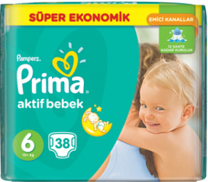 Prima Aktif Bebek 6 Beden 38 Adet Bebek Bezi