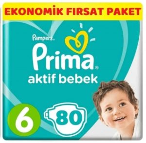 Prima Aktif Bebek 6 Beden 80 Adet Bebek Bezi