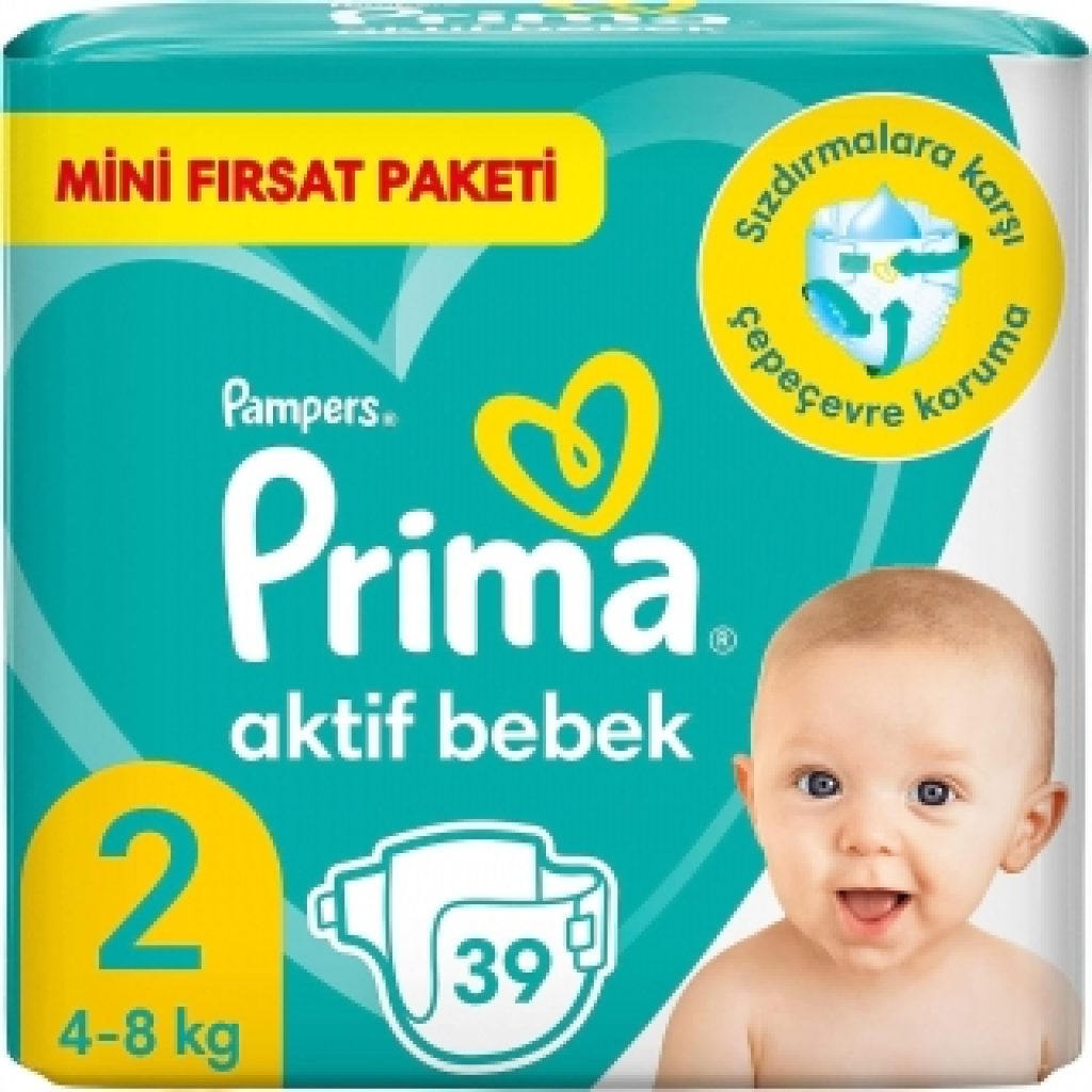 Prima Aktif Bebek Yenidoğan 2 Beden 39 Adet Bebek Bezi