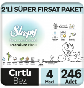 Sleepy Bio Natural 4 Beden 246 Adet Bebek Bezi